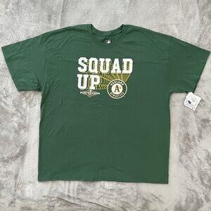 Official Oakland A’s Postseason Squad Up Graphic T-Shirt Green NWT Size 2XL